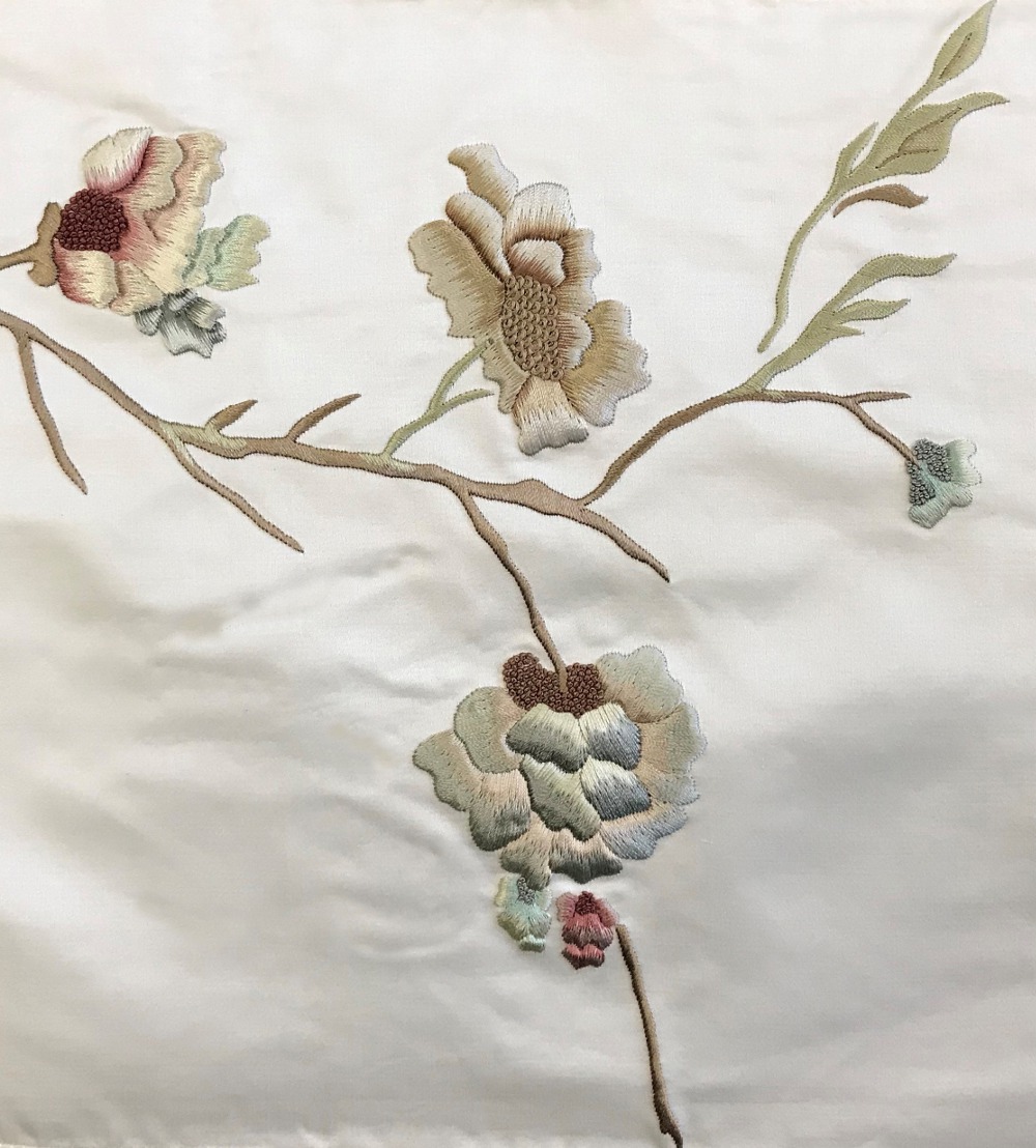 Chinese blossom on satin